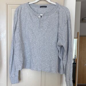 Brandy Melville Cropped Henley Top